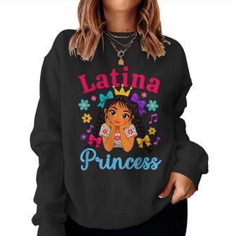 Cute Latina Princess Hispanic Heritage Spanish Little Girl Women Sweatshirt - Thegiftio UK