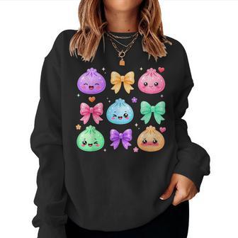 Cute Rainbow Dumpling Coquette Bow Kawaii Anime Girls Kids Women Sweatshirt | Seseable UK