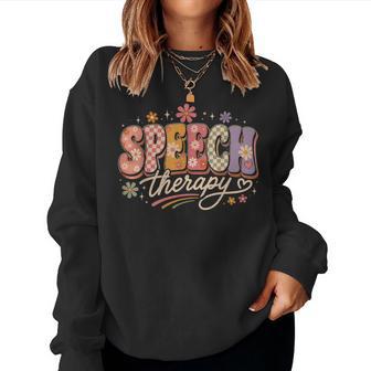 Cute Speech Therapy Speech Language Pathologist Slp Floral Women Sweatshirt - Thegiftio UK
