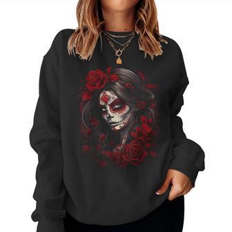 Cute Sugar Woman Day Of The Dead Pink Girl Women Sweatshirt - Thegiftio UK