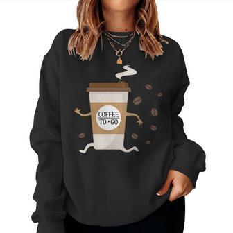 De Café Con Frases Divertidas Para Amantes Del Café Cuello Sudadera Mujer - Regaloses