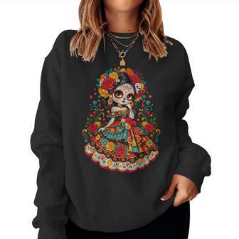 Dia De Los Muertos Sugar Skull Catrina Dead Day Girl Women Sweatshirt - Thegiftio UK