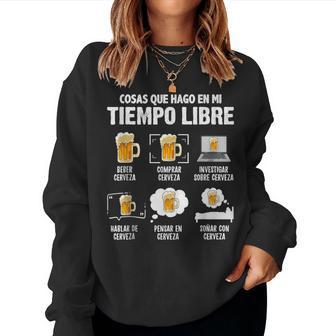 Divertida Cerveza Cosas Que Hago Tiempo Libre Tomar Cerveza In Mangas Sudadera Mujer - Regaloses