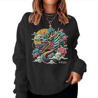 Dragón Japonés Floresintage Fantasía Arte Es Niños Hombres Manga Larga Sudadera Mujer - Regaloses