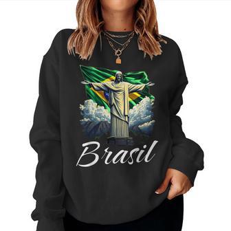 Drapeau Du Brésil Christ Rédempteur Hommes S Enfants Brésilien Sweat-shirt pour femme - Cadeauxyz