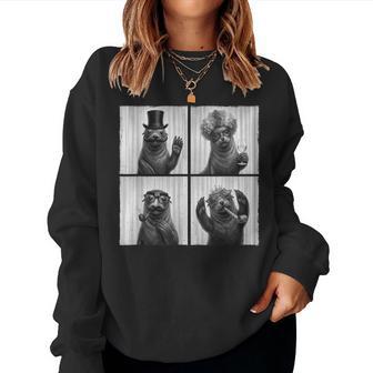 Drôle Photomaton Fête Costume Phoque Sweat-shirt pour femme - Cadeauxyz