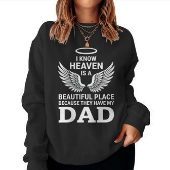 En Memoria De Papá Ángel Cielo Cuello Sudadera Mujer - Regaloses