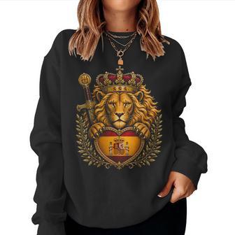 Escudo De Armas Español Con Bandera De Corazón De León De España Para Hombres Es Y Niños Sudadera Mujer - Regaloses