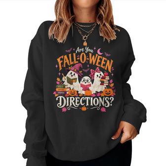 Are You Fall O Ween Directions Halloween Teacher Ghosts Women Sweatshirt | Seseable UK