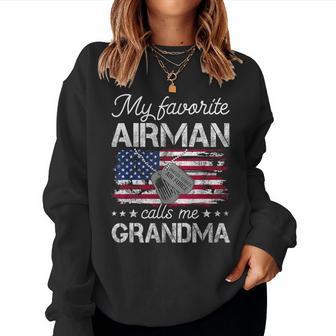 My Favorite Airman Calls Me Grandma Us Air Force Women Sweatshirt - Monsterry