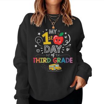 My First Day Of Third 3Rd Grade School Bus Kids Girls Boys Women Sweatshirt - Thegiftio UK
