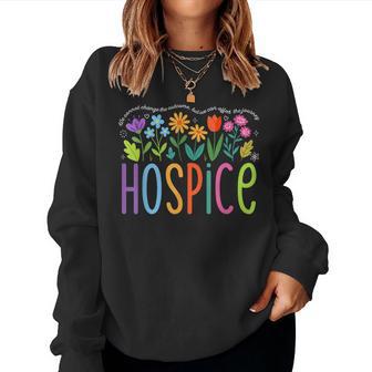 Flowers Social Worker Wildflower Social Work Hospice Nurse Women Sweatshirt - Thegiftio UK