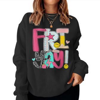Fri-Yay Happy Friday Weekend Teacher Back To School Women Sweatshirt - Thegiftio UK