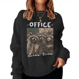 Front Office Squad Dream Team Back To School Teacher Raccoon Women Sweatshirt - Thegiftio UK