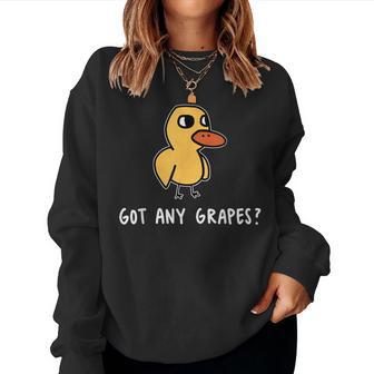 Duck Got Any Grapes Humor Women Sweatshirt - Thegiftio UK