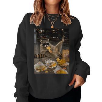 Raccoon Eating Taco Meme Kids Women Sweatshirt - Thegiftio UK
