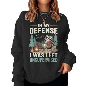 Raccoon Left Unsupervised Camping Kid Women Sweatshirt - Thegiftio UK