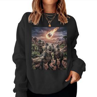 T-Rex Dinosaur Selfie Kids Women Sweatshirt - Thegiftio UK