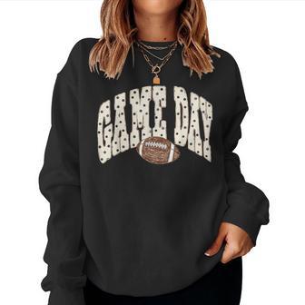 Game Day Football Season Leopard Retro Polka Dots Women Women Sweatshirt | Seseable UK