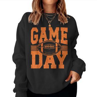 Game Day Football Season Football Mama Girl Orange Team Women Sweatshirt - Thegiftio UK