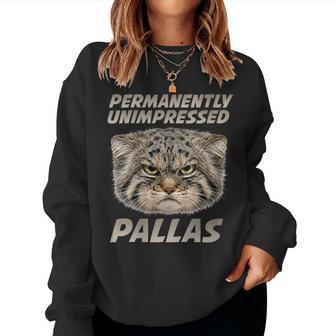Gato Pallas Gato Manul Poco Impresionado Humor Montés Cuello Sudadera Mujer - Regaloses