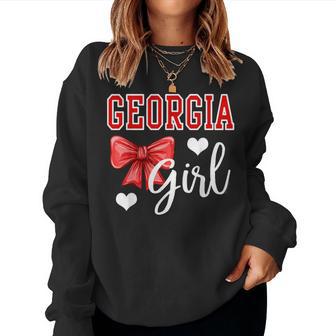 Georgia Girl Heart Cheer Bow For Ns Kids Women Sweatshirt - Thegiftio UK