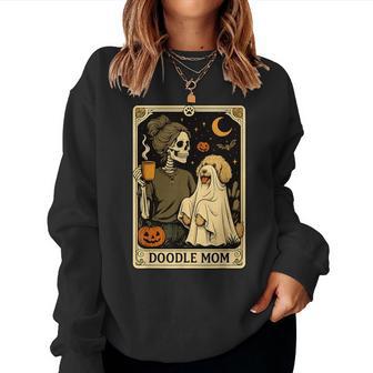 Ghost Goldendoodle Tarot Card Skeleton Dog Mom Halloween Women Sweatshirt - Thegiftio UK
