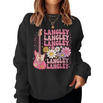 Girl Retro Langley First Name Personalized Women Women Sweatshirt - Thegiftio UK