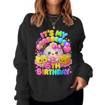 Girls 6Th Bday Squishy Party 6 Year Old Birthday Girl Women Sweatshirt - Thegiftio UK