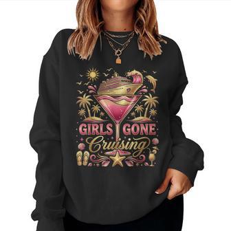 Girls Gone Cruising Gold Pink 2026 Cruise Squad Party Women Sweatshirt - Thegiftio UK