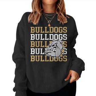 Gold Bulldogs School Spirit Mascot Bulldog Pride Teacher Women Sweatshirt - Thegiftio UK