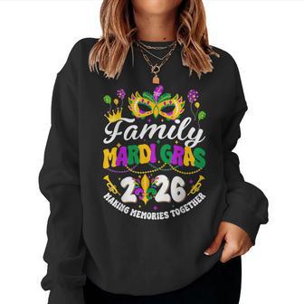 Groovy Family Mardi Gras 2026 Mask Matching Family Parade Women Sweatshirt - Thegiftio UK