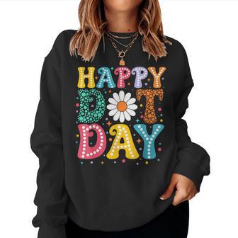 Groovy Happy Dot Day Colorful Polka Dot Dotted Girls Women Sweatshirt | Seseable UK