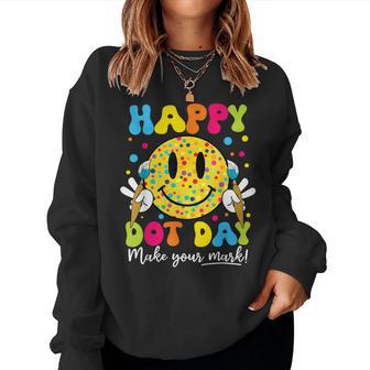 Groovy Happy Dot Day Smile Face Colorful Polka Dot Girl Kids Women Sweatshirt - Thegiftio UK