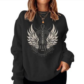 Guitare Avec Ailes D'art Graphique Pour Homme Enfant Sweat-shirt pour femme - Cadeauxyz