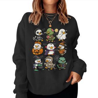 Halloween Ducks Spooky Duck Ghost Vampire Creepy Women Sweatshirt - Thegiftio UK