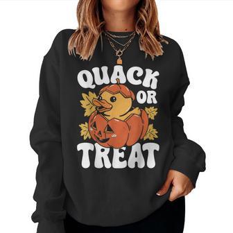 Halloween Quack Or Treat Pumpkin Rubber Duck Women Sweatshirt | Seseable UK