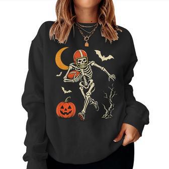 Halloween Skeleton Football Player Spooky Game Day Women Women Sweatshirt - Thegiftio UK