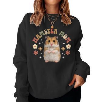 Hamster Mom Groovy Hamster Mama Hamster Owner Hamster Lover Women Sweatshirt - Thegiftio UK