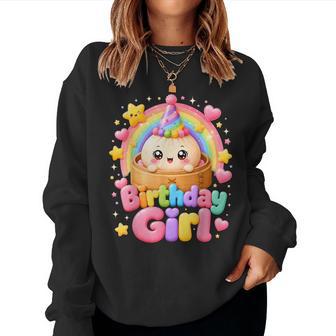 Happy Birthday Girl Kawaii Dumpling Birthday Party Anime Women Sweatshirt | Seseable UK