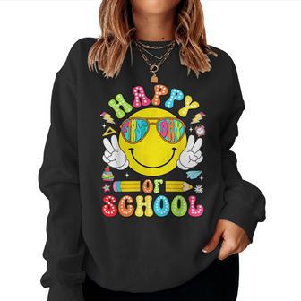 Happy First Day Of School Smile Face Teacher Student Kids Women Sweatshirt - Thegiftio UK