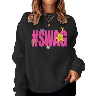 Hastag Swag Hot Pink Star Girls N Streetwear Women Sweatshirt - Thegiftio UK