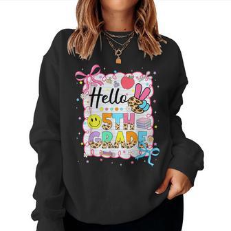 Hello 5Th Grade Fifth Coquette First Day Of School Girl Kid Women Sweatshirt - Thegiftio UK