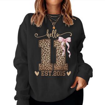 Hello Eleven Est 2015 11Th Birthday Coquette 11 Year Girl Women Sweatshirt - Thegiftio UK