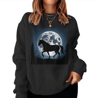 Horsetuff Luna Llena Caballosalvajes Montar Caballo Divertido Sudadera Mujer - Regaloses