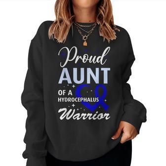 Hydrocephalus Awareness Proud Aunt Of Hydrocephalus Warrior Women Sweatshirt - Thegiftio UK