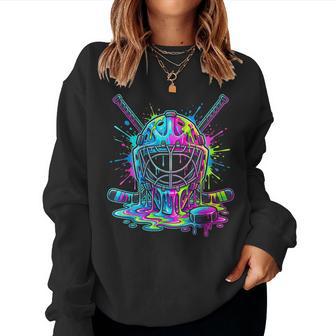 Ice Cream Dripping Hockey Drip Boys Girls Youth Ice Hockey Women Sweatshirt - Thegiftio UK