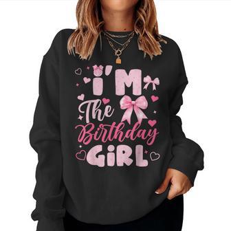 I'm The Birthday Girl Bow Pink Cute Matching Family Party Women Sweatshirt - Thegiftio UK