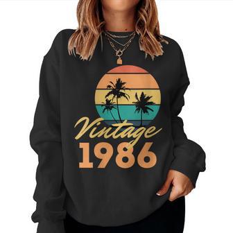 Intage 1986 Nació Cumpleaños Retro Cuello Sudadera Mujer - Regaloses