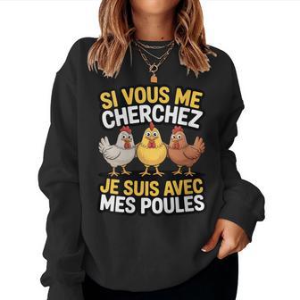 Ious Me Cherchez Jeuis Avec Mes Poules Humour Ferme Sweat-shirt pour femme - Cadeauxyz